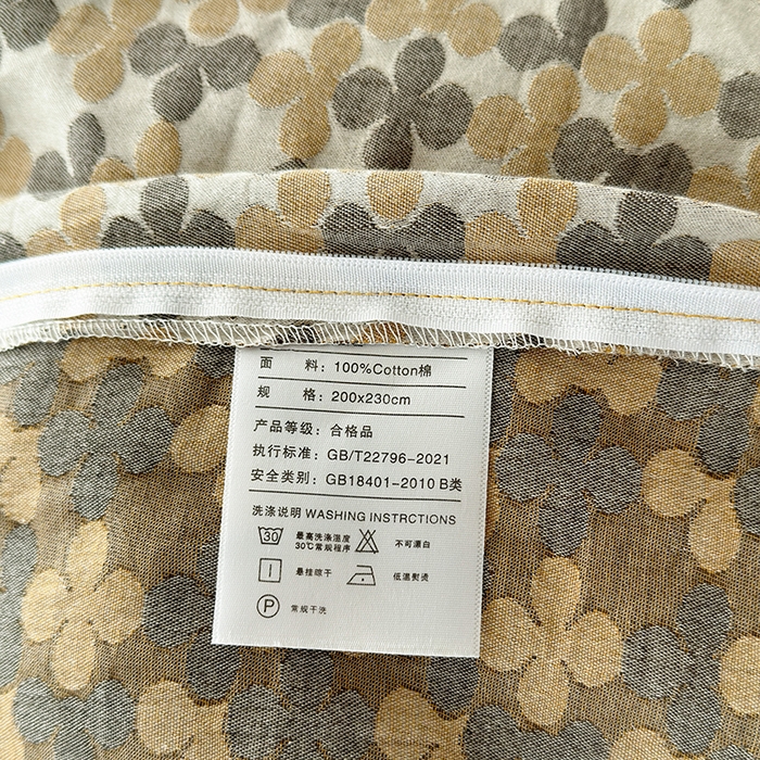 91家纺网 家纺一手货源 找家纺 水洗的故事（原有乐家） 2025新款秋冬60s全棉贡缎色织大提花四件套 四月里-燕麦