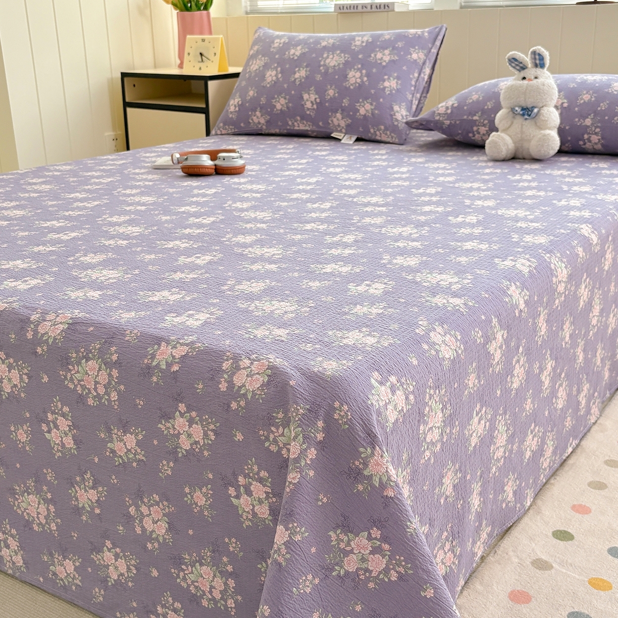 91家纺网 家纺一手货源 找家纺 （总）青泽家纺 2025新款双层纱床单单品床单单件单床单