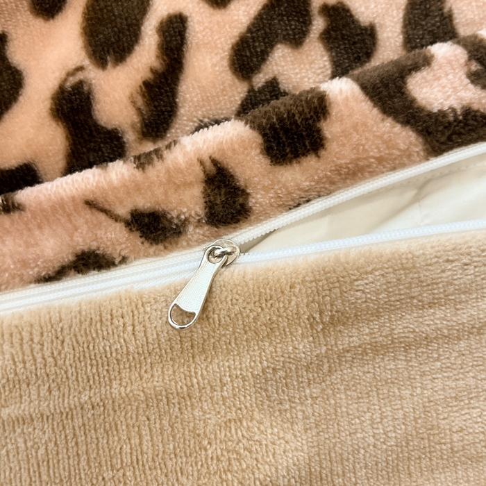 91家纺网 家纺一手货源 找家纺 桃子家居 2025新款A类ins简约奢尚渐变复古格子加厚牛奶绒四件套 绒-豹纹咖