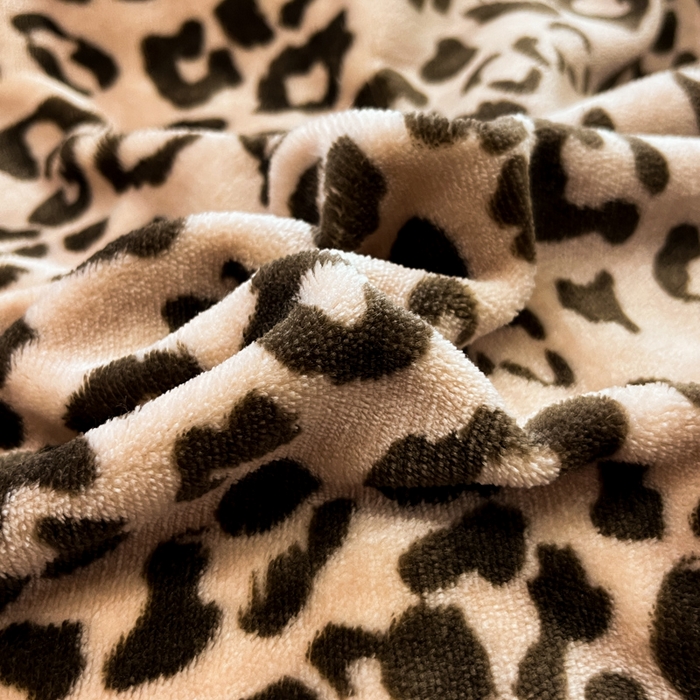 91家纺网 家纺一手货源 找家纺 桃子家居 2025新款A类ins简约奢尚渐变复古格子加厚牛奶绒四件套 绒-豹纹咖