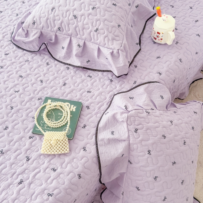 91家纺网 家纺一手货源 找家纺 （总）999家纺 2025秋冬新款A类云感原麻双层纱床盖三件套四季通用炕盖夹棉床单床褥(提供买家秀)