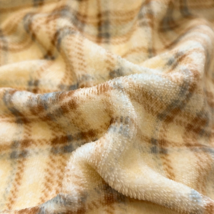 91家纺网 家纺一手货源 找家纺 桃子家居 2025新款A类ins简约奢尚渐变复古格子加厚牛奶绒四件套 绒-中古奶咖格蓝