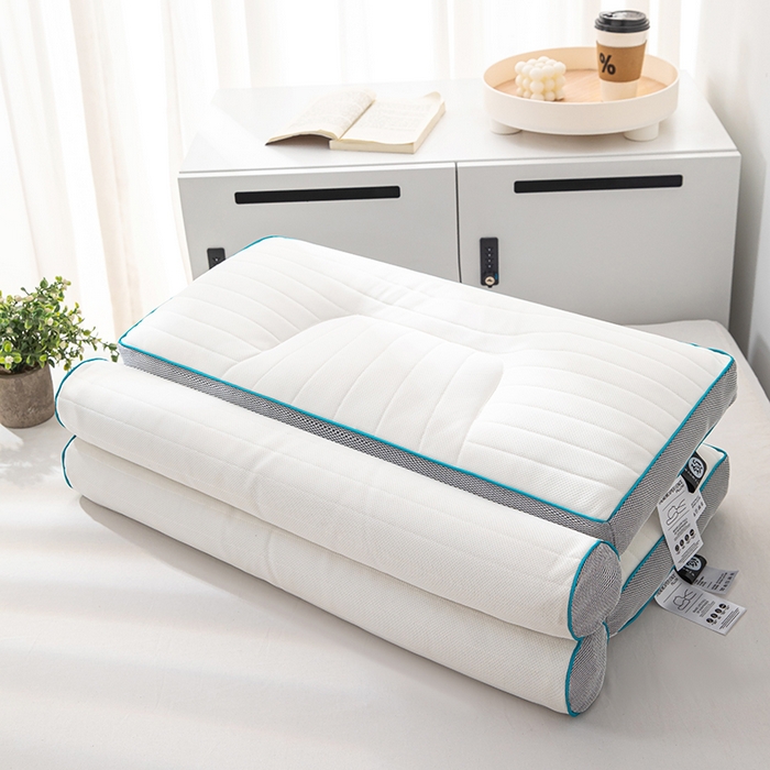 91家纺网 家纺一手货源 找家纺 （总）仁宇枕业 2025新款新品 荞麦乳胶牵引两用护颈椎枕头枕芯