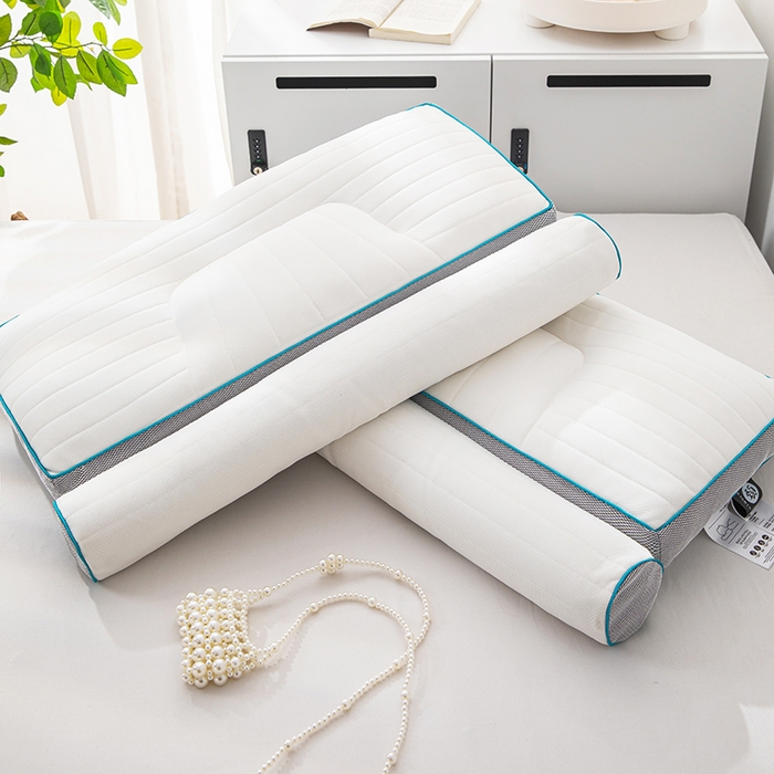 91家纺网 家纺一手货源 找家纺 （总）仁宇枕业 2025新款新品 荞麦乳胶牵引两用护颈椎枕头枕芯