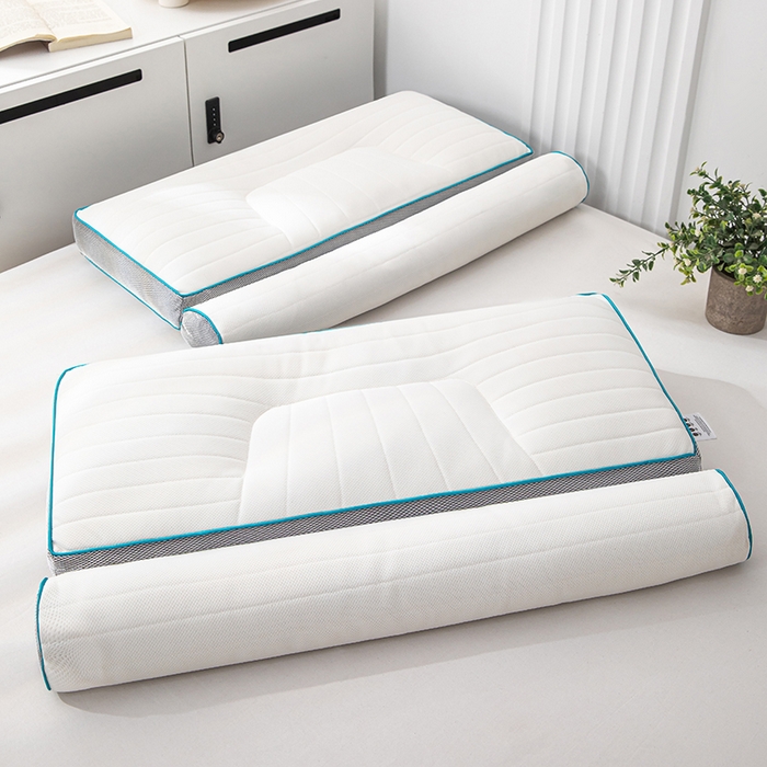 91家纺网 家纺一手货源 找家纺 （总）仁宇枕业 2025新款新品 荞麦乳胶牵引两用护颈椎枕头枕芯