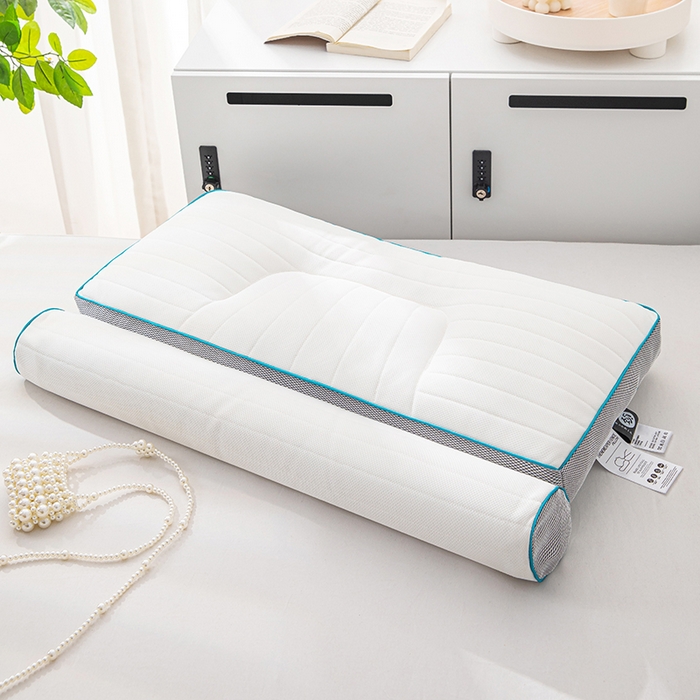 91家纺网 家纺一手货源 找家纺 （总）仁宇枕业 2025新款新品 荞麦乳胶牵引两用护颈椎枕头枕芯