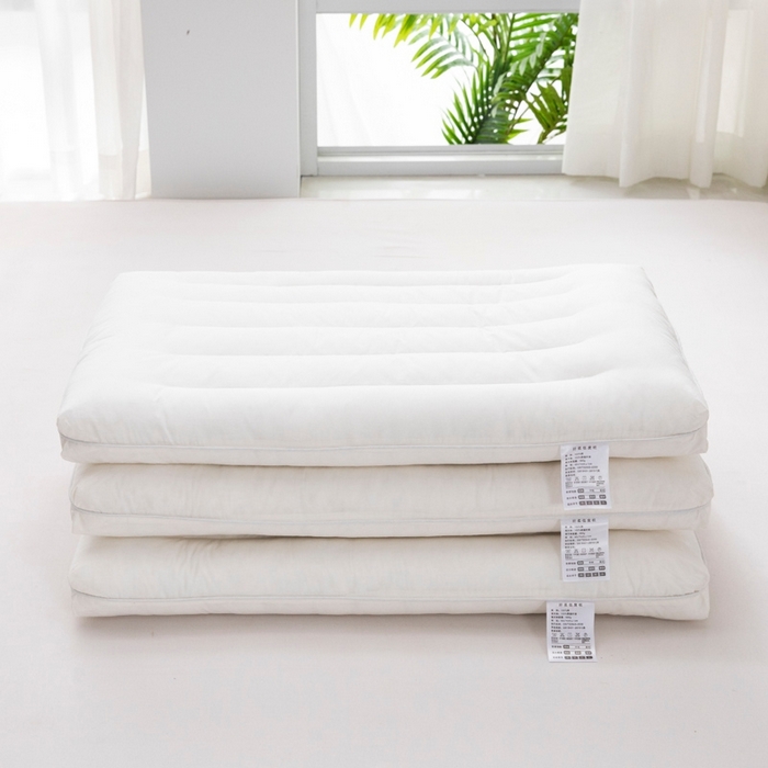 91家纺网 家纺一手货源 找家纺 （总）仁宇枕业 2025新款新品 全棉纯白圆角酒店低枕头枕芯