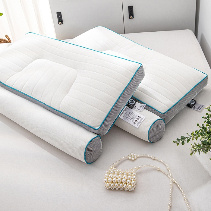 91家纺网 家纺一手货源 找家纺 （总）仁宇枕业 2025新款新品 荞麦乳胶牵引两用护颈椎枕头枕芯