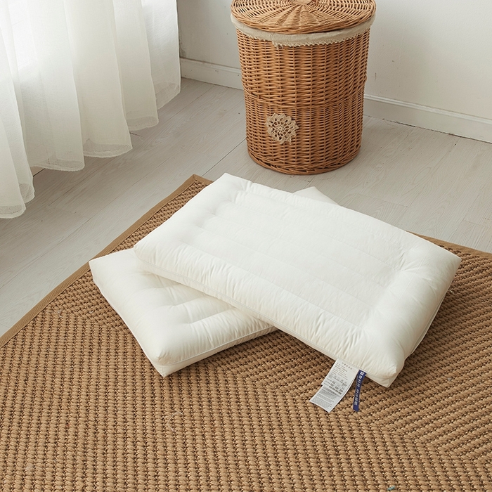 91家纺网 家纺一手货源 找家纺 （总）仁宇枕业 2025新款新品 全棉纯白圆角酒店低枕头枕芯