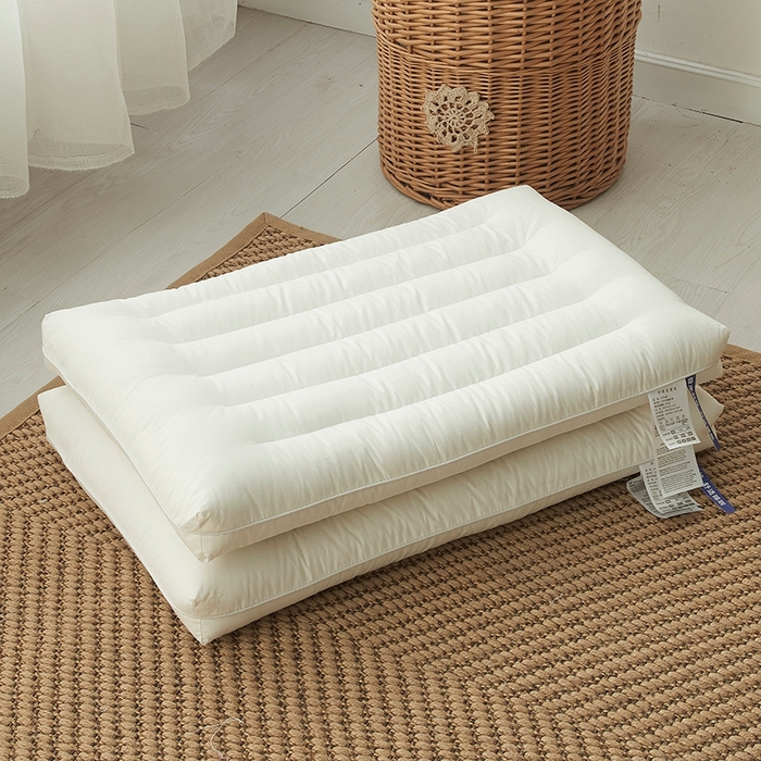 91家纺网 家纺一手货源 找家纺 （总）仁宇枕业 2025新款新品 全棉纯白圆角酒店低枕头枕芯