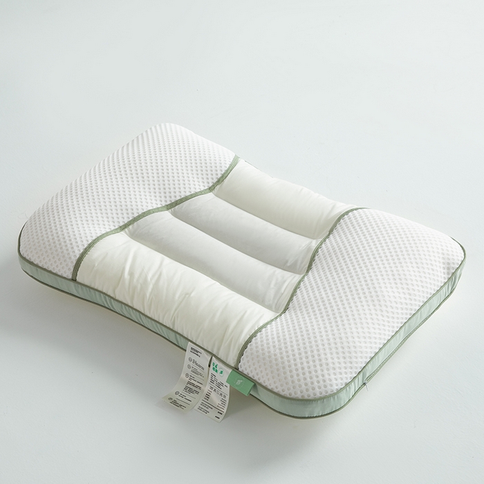 91家纺网 家纺一手货源 找家纺 （总）仁宇枕业 2025新款新品 全棉贡缎绿色决明子枕头枕芯