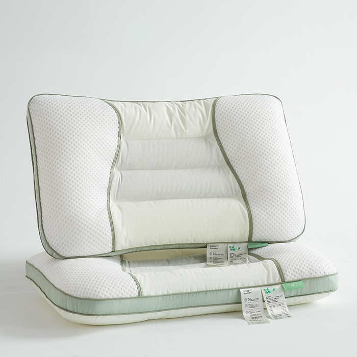 91家纺网 家纺一手货源 找家纺 （总）仁宇枕业 2025新款新品 全棉贡缎绿色决明子枕头枕芯