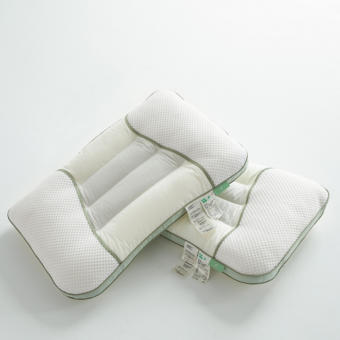 91家纺网 家纺一手货源 找家纺 （总）仁宇枕业 2025新款新品 全棉贡缎绿色决明子枕头枕芯