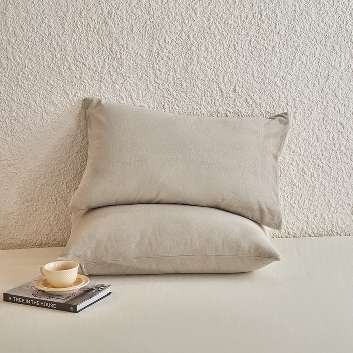 千朵森 2025新款纯色牛奶绒枕套-芙妮系列单品枕套单件枕套 芙妮-苏木浅灰