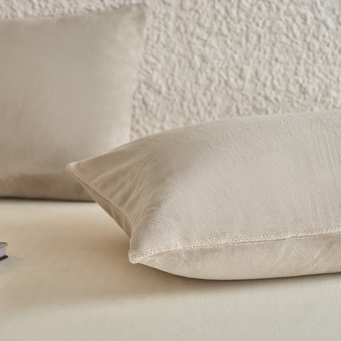 91家纺网 家纺一手货源 找家纺 千朵森 2025新款纯色牛奶绒枕套-芙妮系列单品枕套单件枕套 芙妮-苏木浅灰