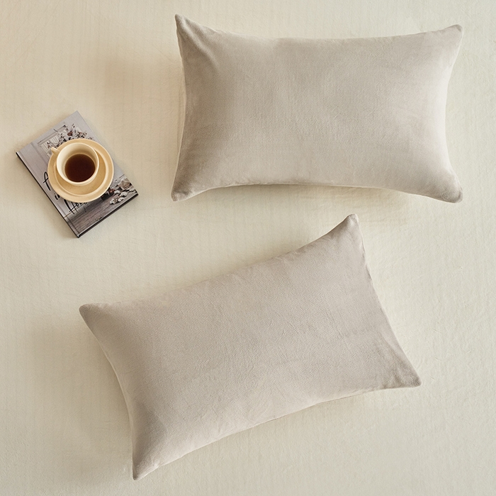 91家纺网 家纺一手货源 找家纺 千朵森 2025新款纯色牛奶绒枕套-芙妮系列单品枕套单件枕套 芙妮-苏木浅灰