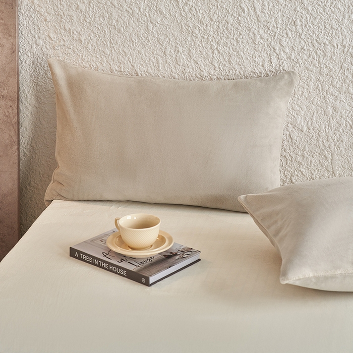 91家纺网 家纺一手货源 找家纺 千朵森 2025新款纯色牛奶绒枕套-芙妮系列单品枕套单件枕套 芙妮-苏木浅灰