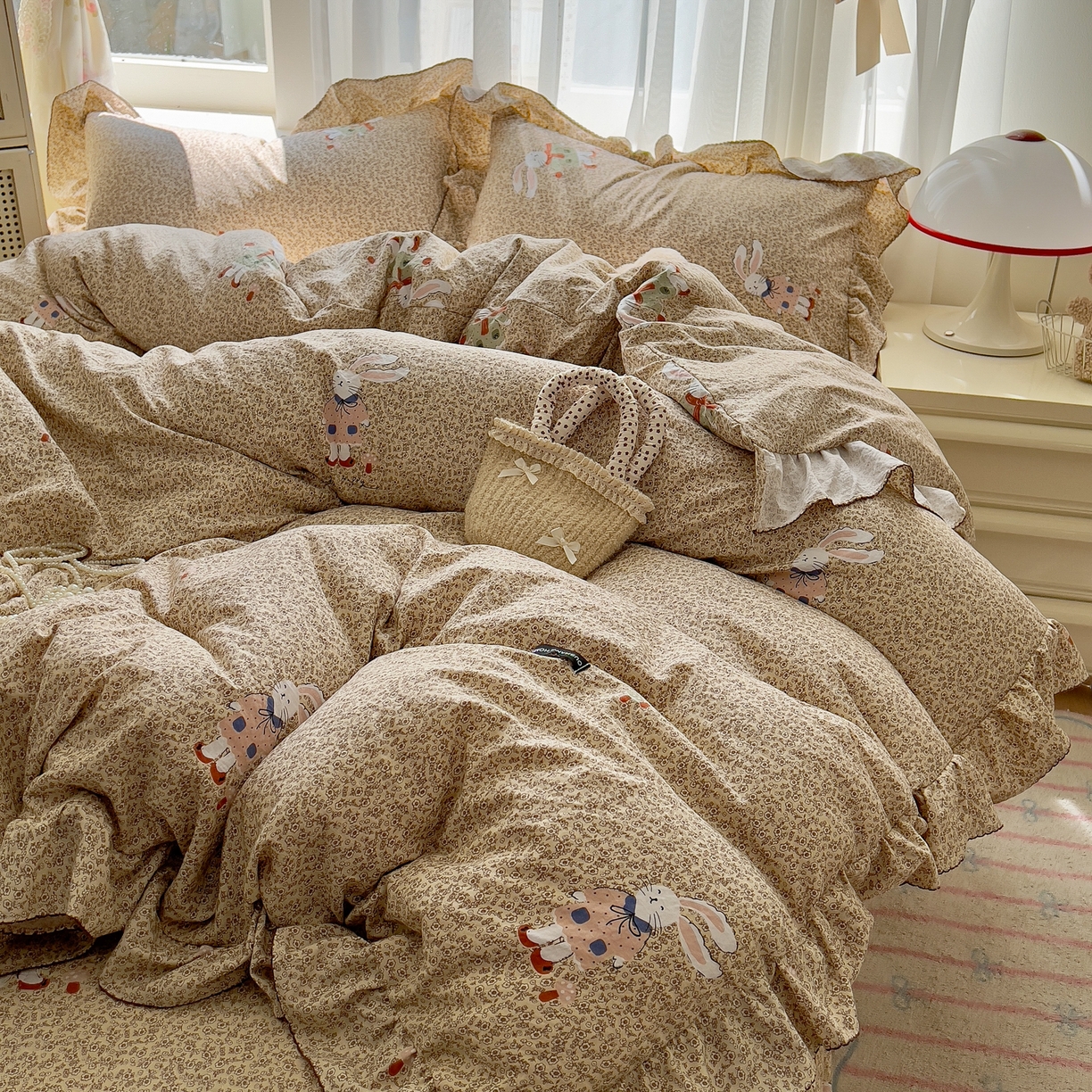 欧尚 2025新款云柔棉床盖四件套 兔兔熊