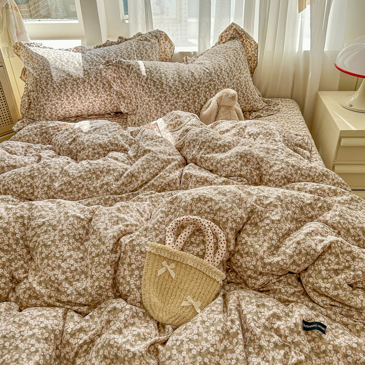 91家纺网 家纺一手货源 找家纺 欧尚 2025新款云柔棉床盖四件套 初恋