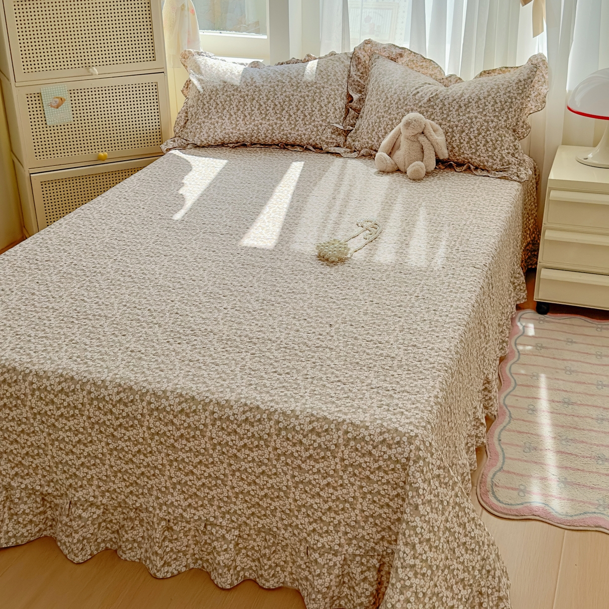 91家纺网 家纺一手货源 找家纺 欧尚 2025新款云柔棉床盖四件套 初恋