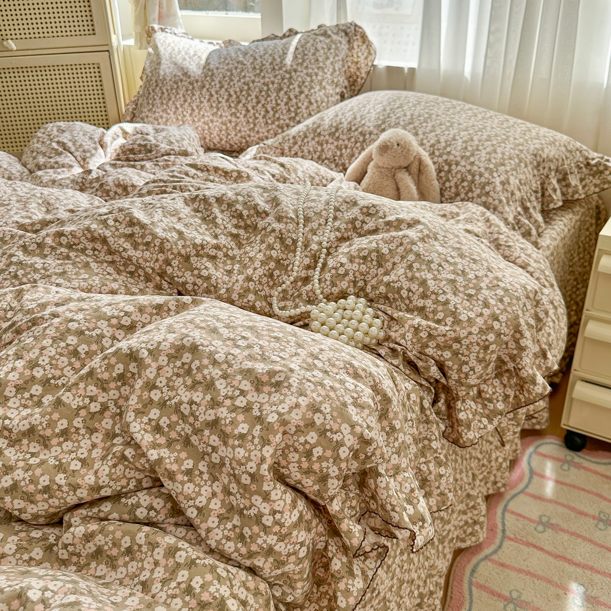 91家纺网 家纺一手货源 找家纺 欧尚 2025新款云柔棉床盖四件套 初恋