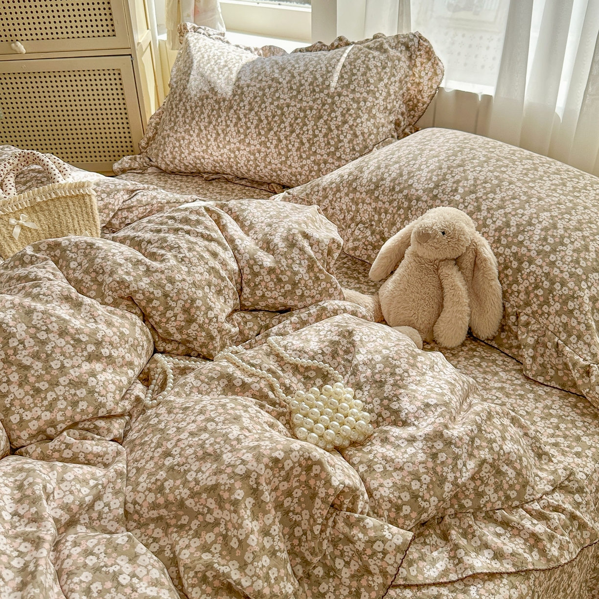 91家纺网 家纺一手货源 找家纺 欧尚 2025新款云柔棉床盖四件套 初恋