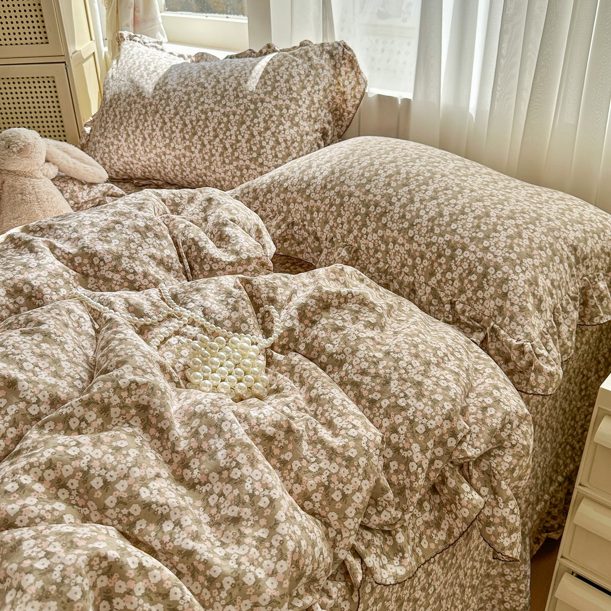 91家纺网 家纺一手货源 找家纺 欧尚 2025新款云柔棉床盖四件套 初恋