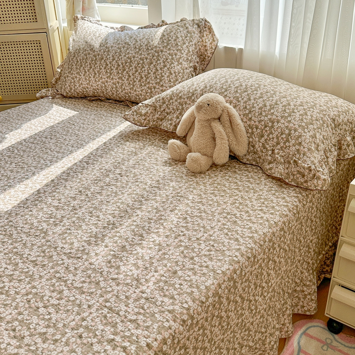 91家纺网 家纺一手货源 找家纺 欧尚 2025新款云柔棉床盖四件套 初恋