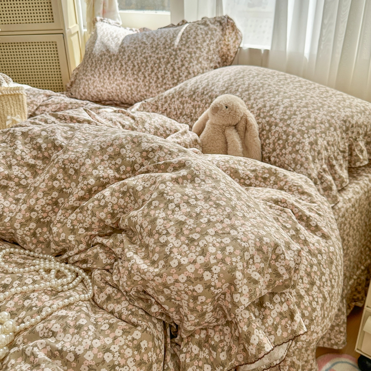 91家纺网 家纺一手货源 找家纺 欧尚 2025新款云柔棉床盖四件套 初恋