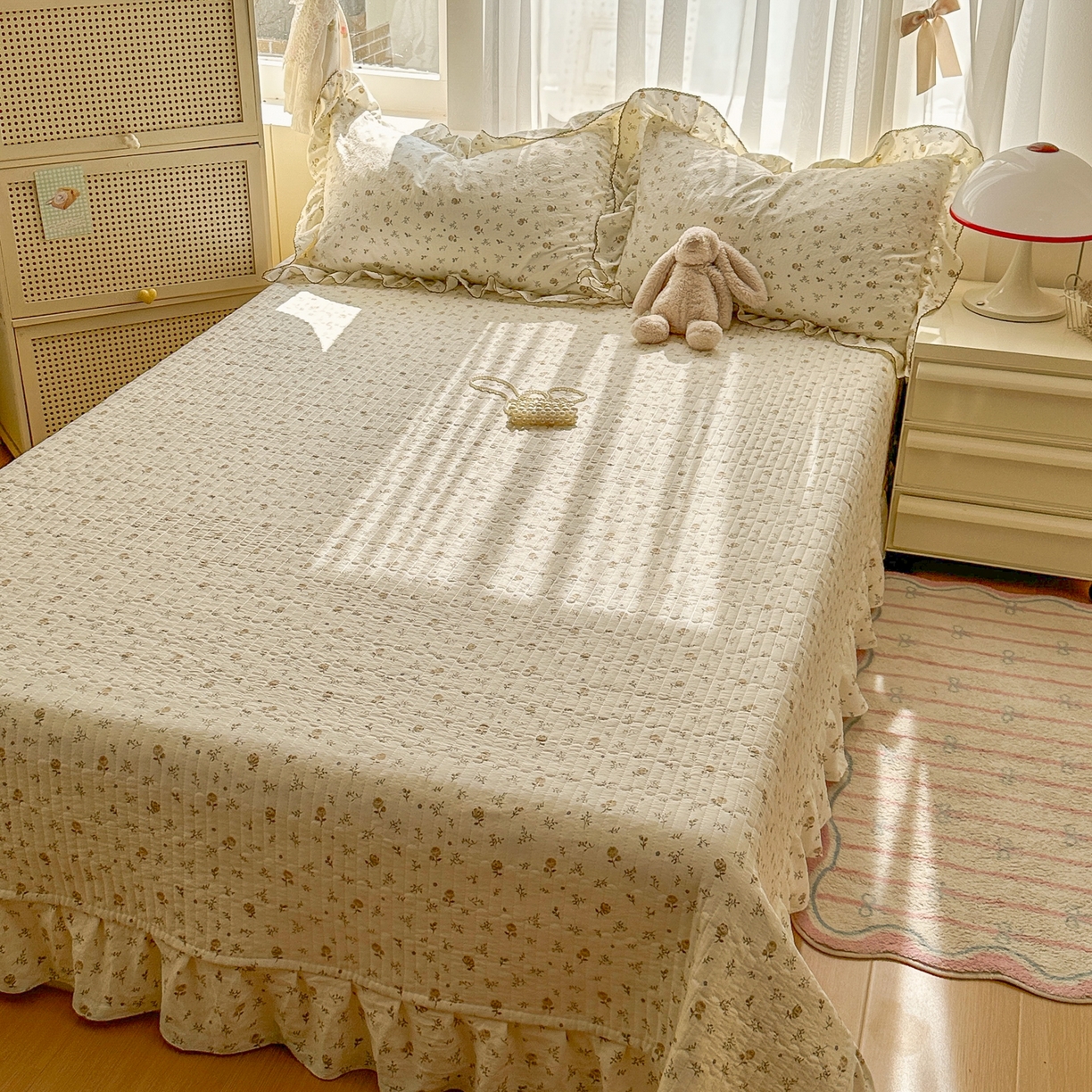 91家纺网 家纺一手货源 找家纺 欧尚 2025新款云柔棉床盖四件套 拾光