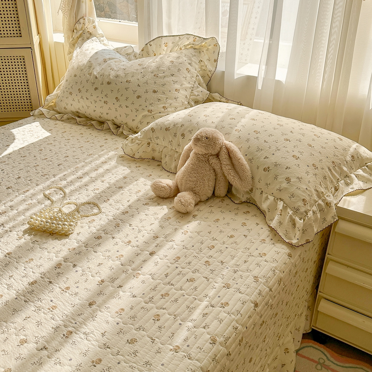 91家纺网 家纺一手货源 找家纺 欧尚 2025新款云柔棉床盖四件套 拾光