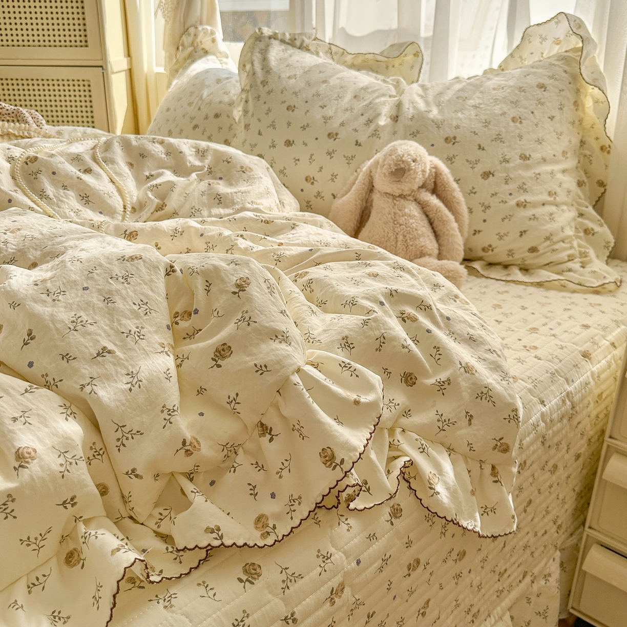 91家纺网 家纺一手货源 找家纺 欧尚 2025新款云柔棉床盖四件套 拾光