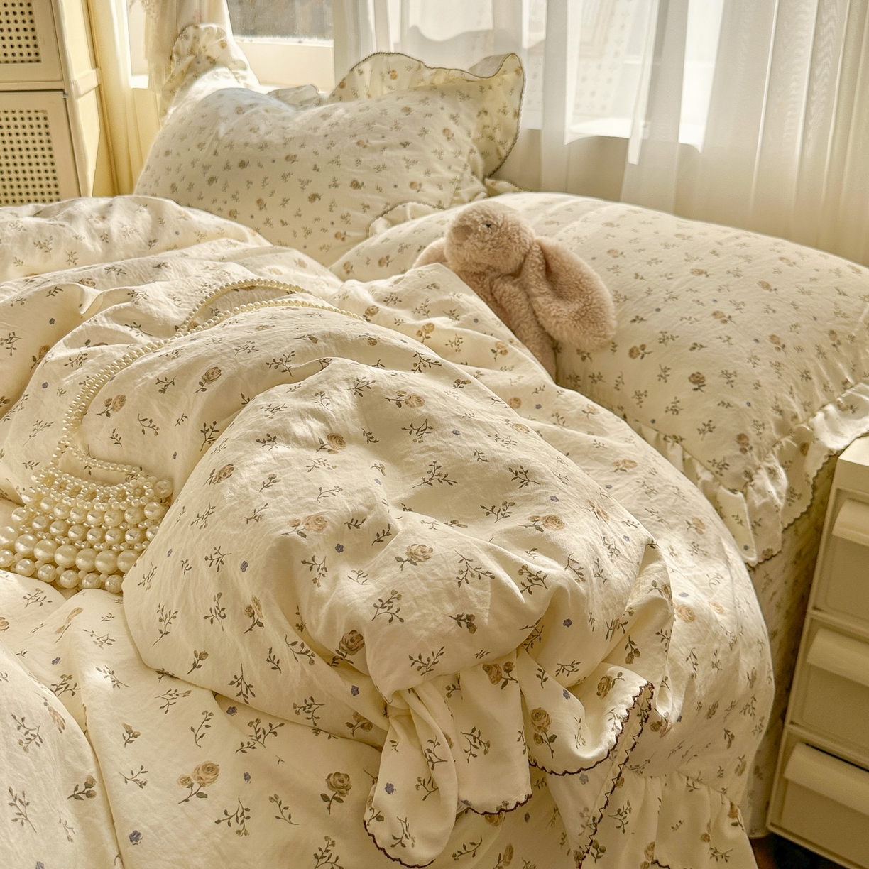 91家纺网 家纺一手货源 找家纺 欧尚 2025新款云柔棉床盖四件套 拾光