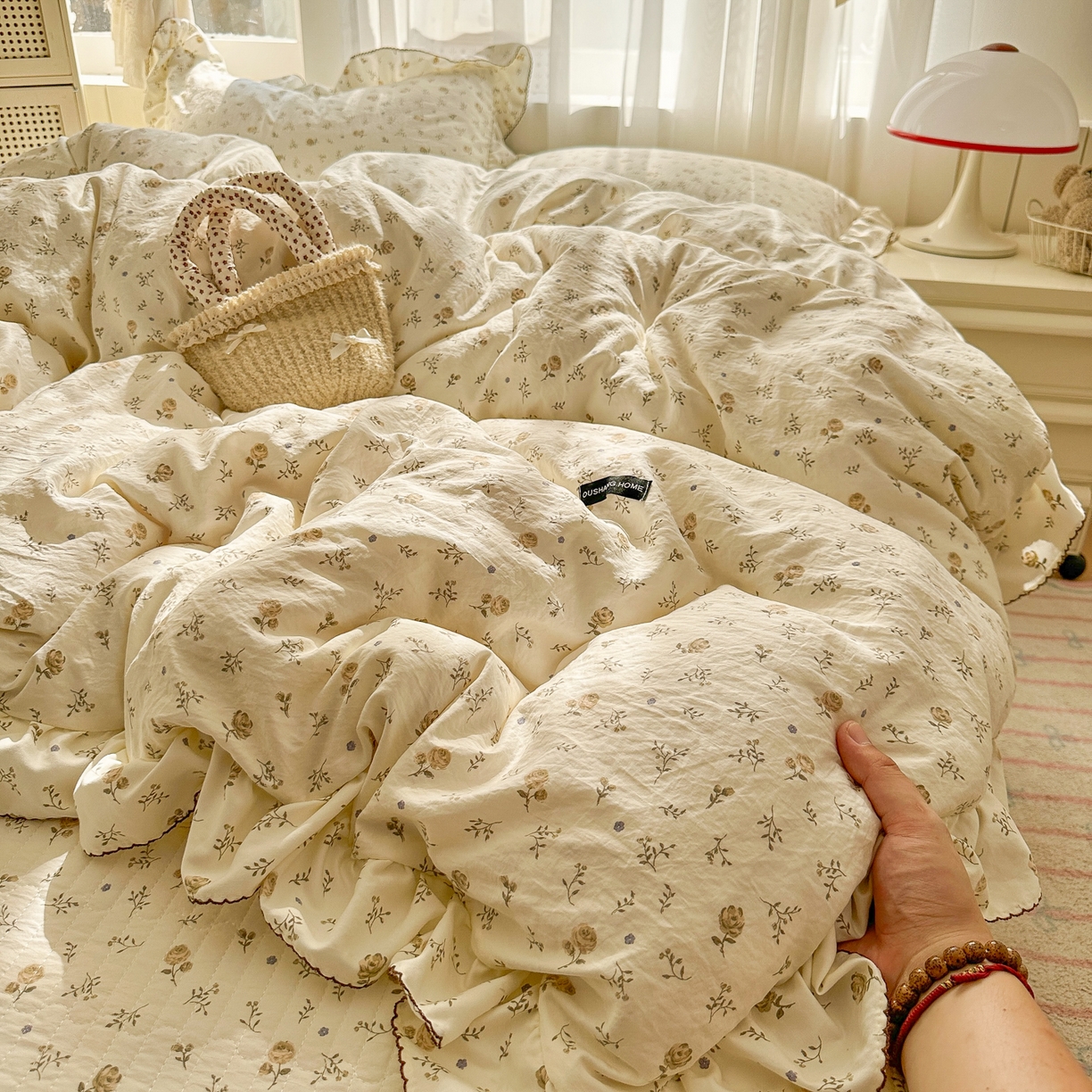 91家纺网 家纺一手货源 找家纺 欧尚 2025新款云柔棉床盖四件套 拾光