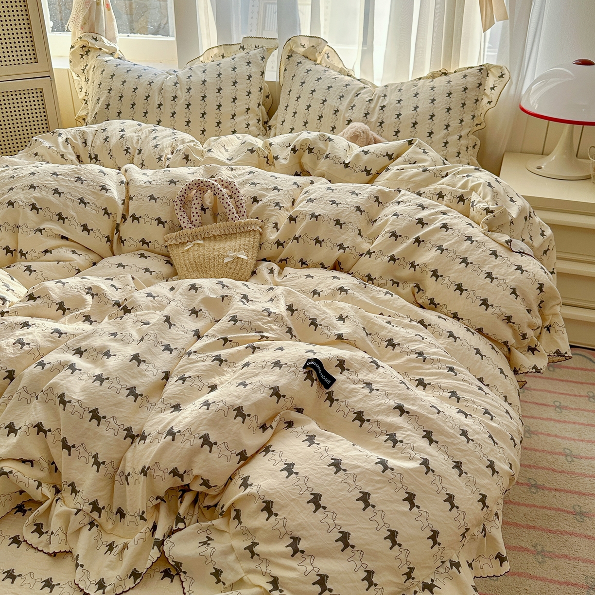 欧尚 2025新款云柔棉床盖四件套 木马