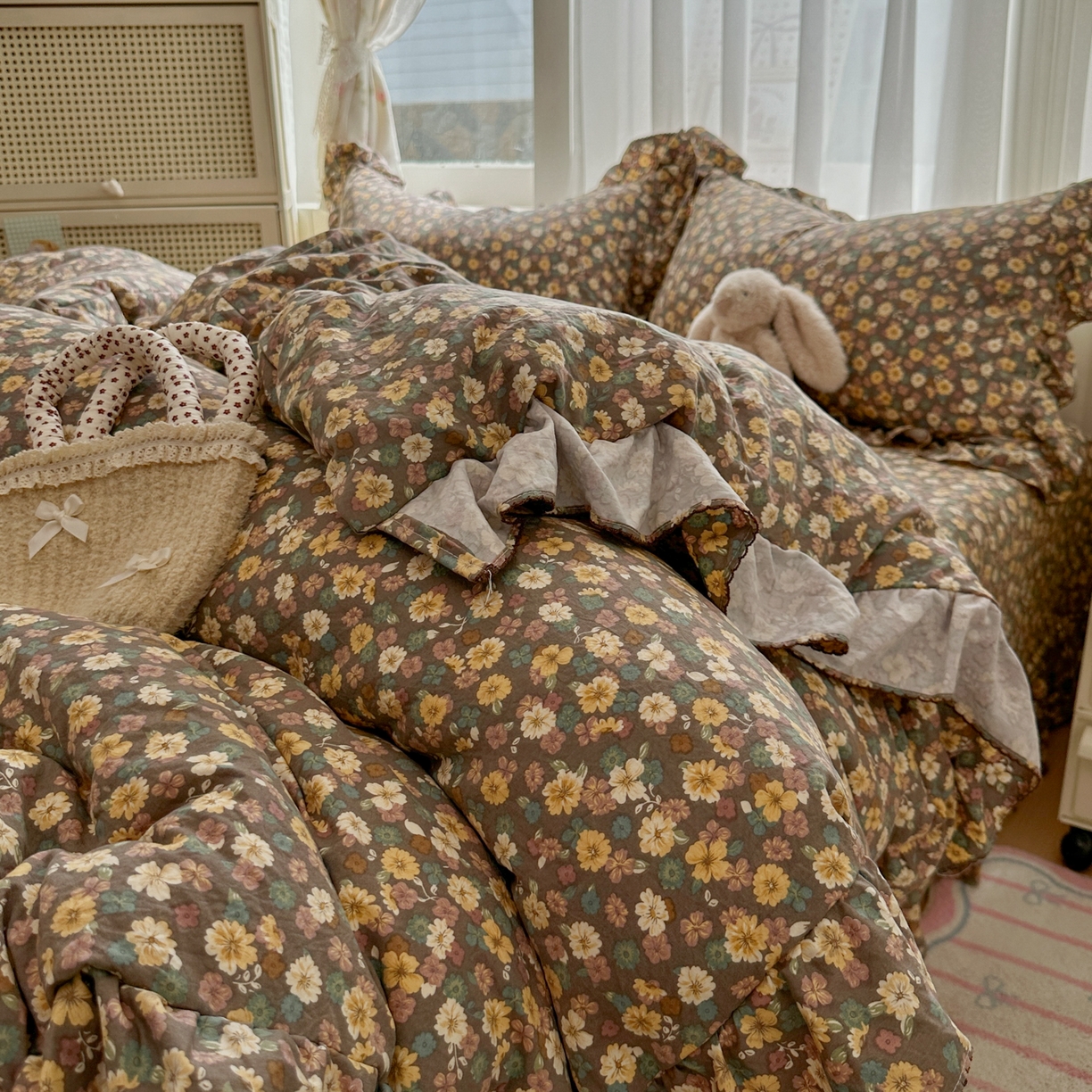 91家纺网 家纺一手货源 找家纺 欧尚 2025新款云柔棉床盖四件套 瑾夕