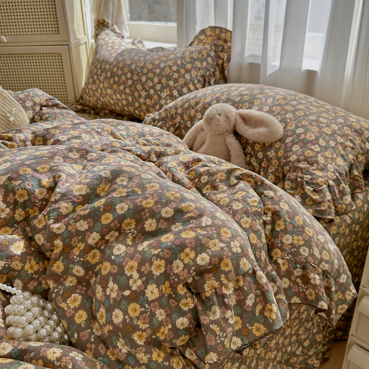 91家纺网 家纺一手货源 找家纺 欧尚 2025新款云柔棉床盖四件套 瑾夕