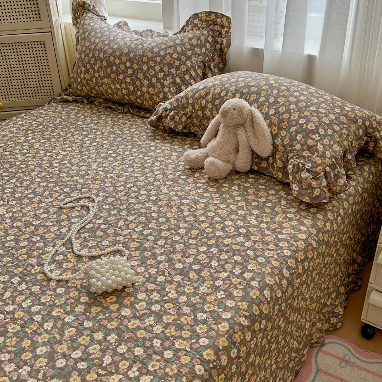 91家纺网 家纺一手货源 找家纺 欧尚 2025新款云柔棉床盖四件套 瑾夕