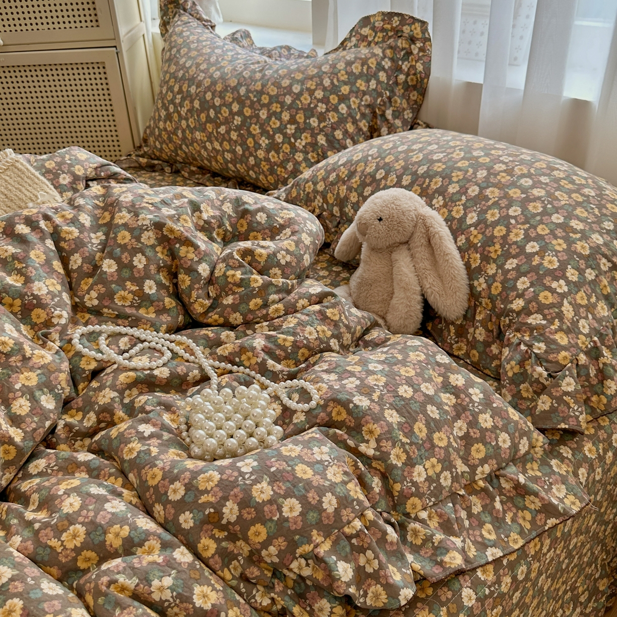 91家纺网 家纺一手货源 找家纺 欧尚 2025新款云柔棉床盖四件套 瑾夕