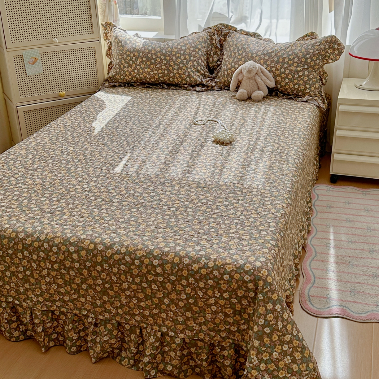 91家纺网 家纺一手货源 找家纺 欧尚 2025新款云柔棉床盖四件套 瑾夕