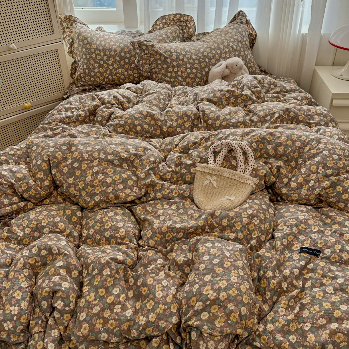 91家纺网 家纺一手货源 找家纺 欧尚 2025新款云柔棉床盖四件套 瑾夕