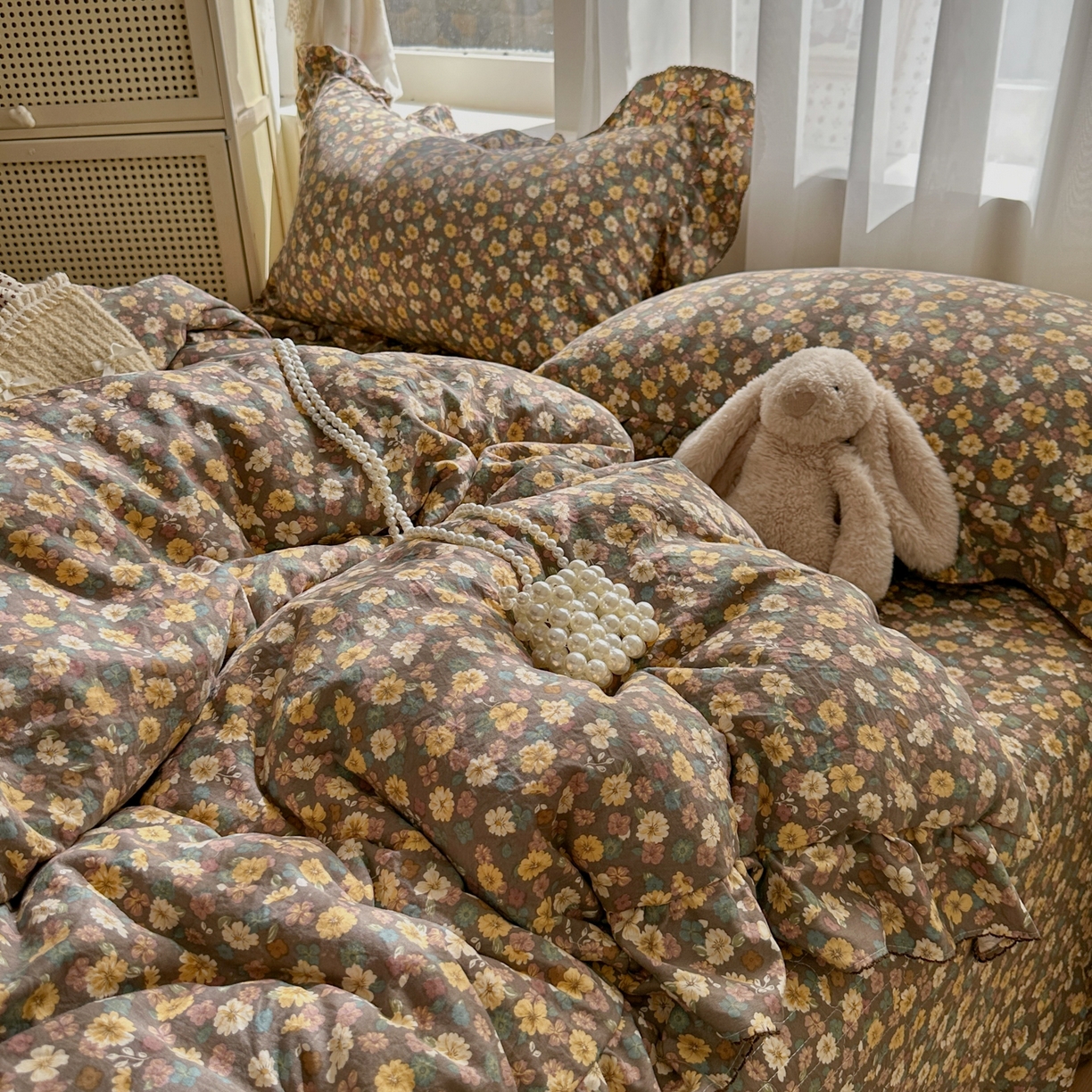 91家纺网 家纺一手货源 找家纺 欧尚 2025新款云柔棉床盖四件套 瑾夕