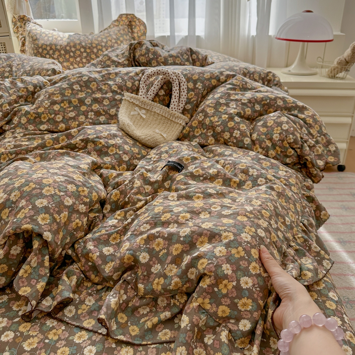 91家纺网 家纺一手货源 找家纺 欧尚 2025新款云柔棉床盖四件套 瑾夕