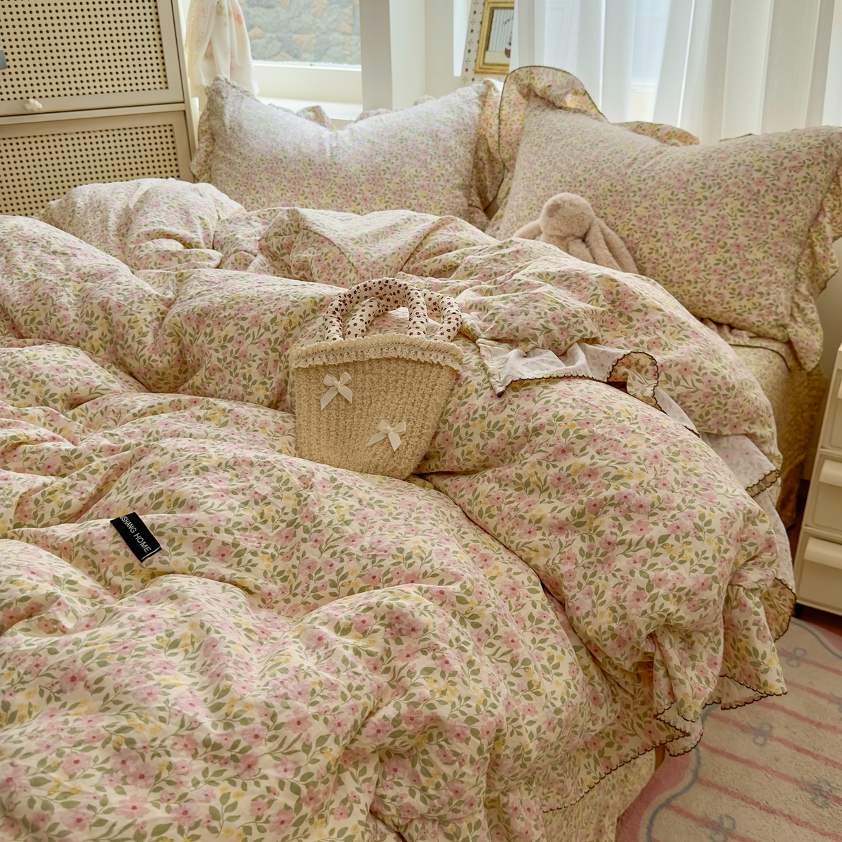 91家纺网 家纺一手货源 找家纺 欧尚 2025新款云柔棉床盖四件套 花落