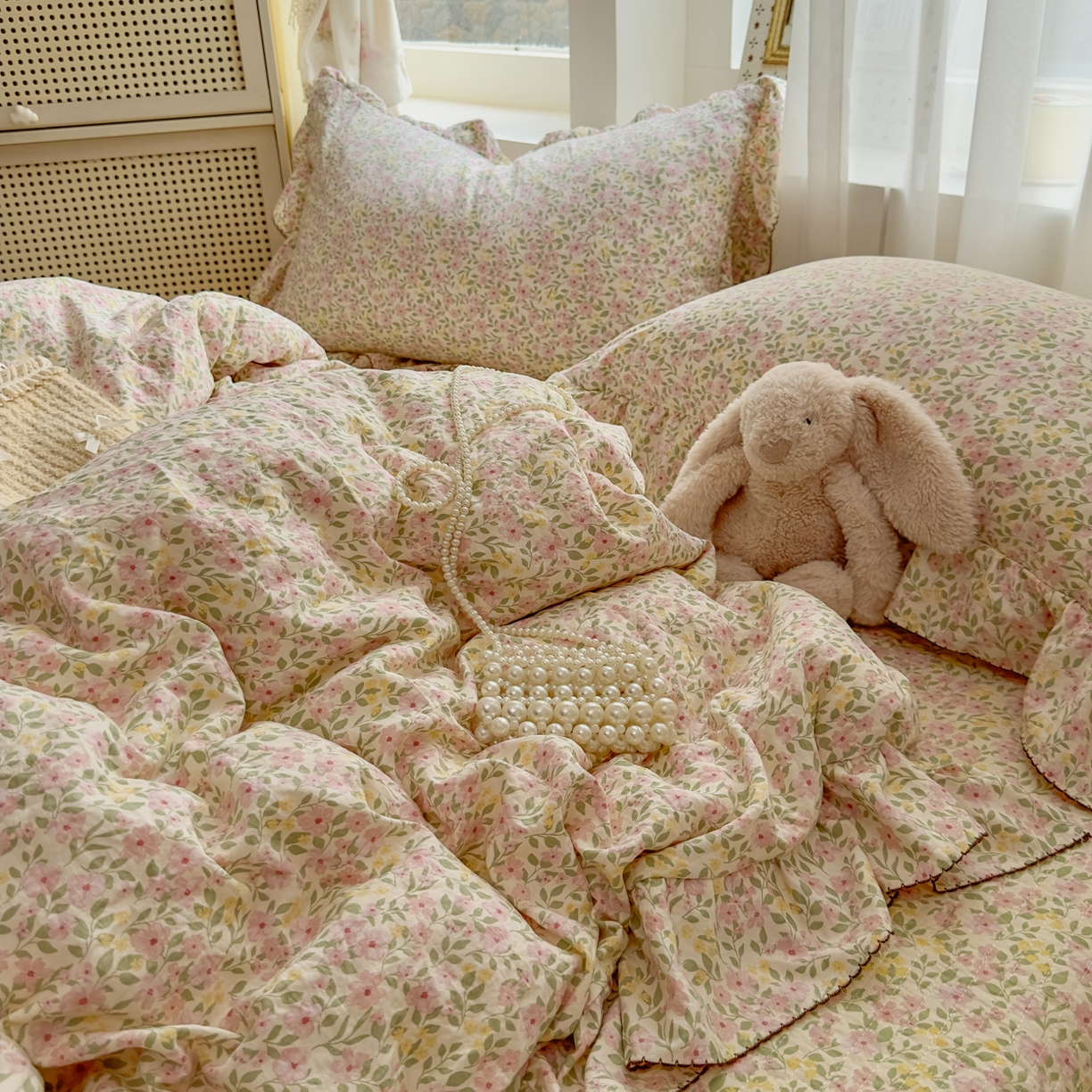 91家纺网 家纺一手货源 找家纺 欧尚 2025新款云柔棉床盖四件套 花落