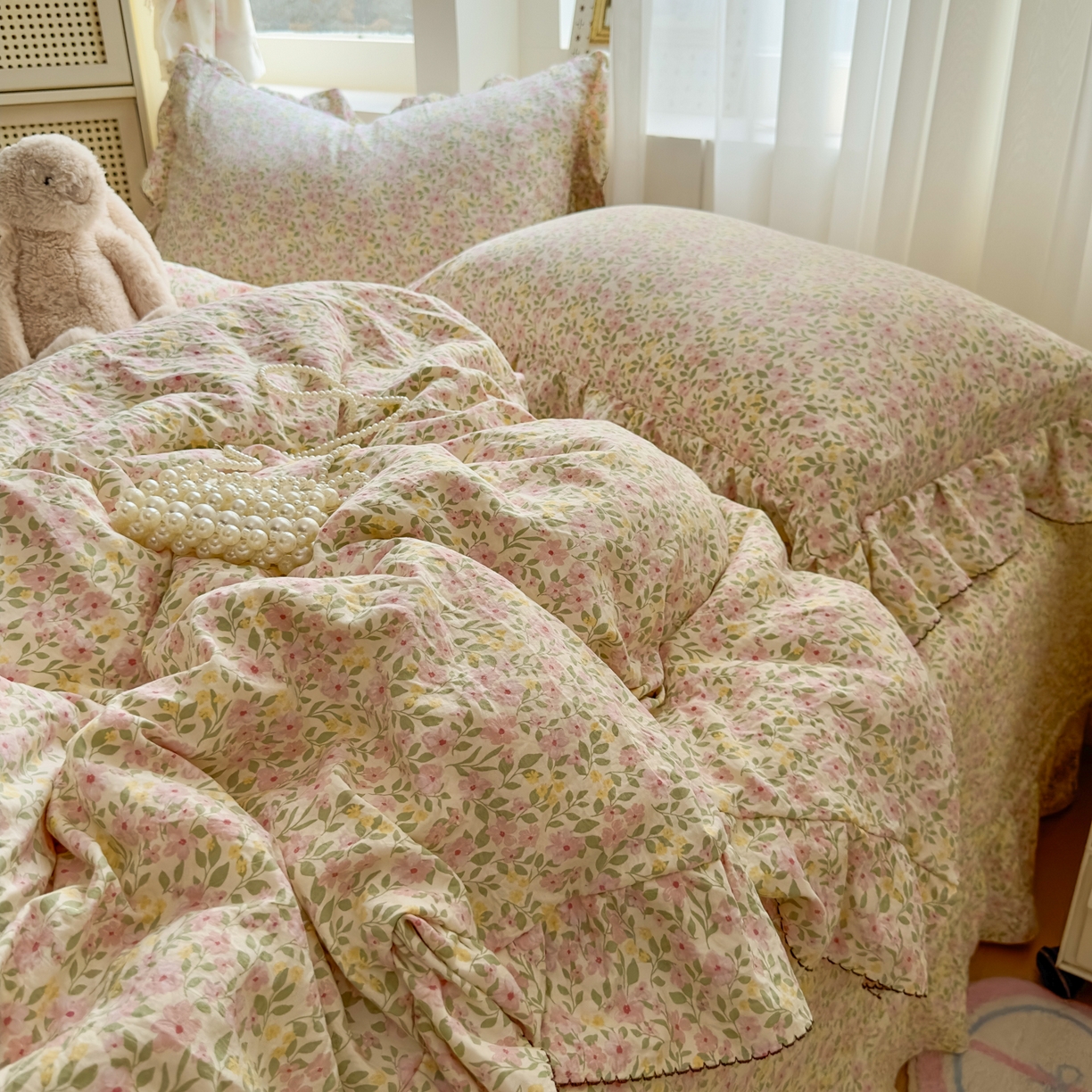 91家纺网 家纺一手货源 找家纺 欧尚 2025新款云柔棉床盖四件套 花落