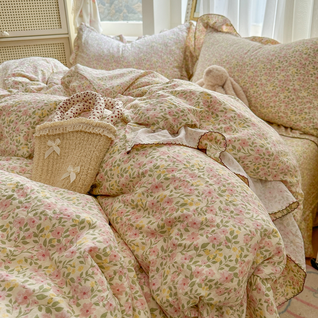 91家纺网 家纺一手货源 找家纺 欧尚 2025新款云柔棉床盖四件套 花落