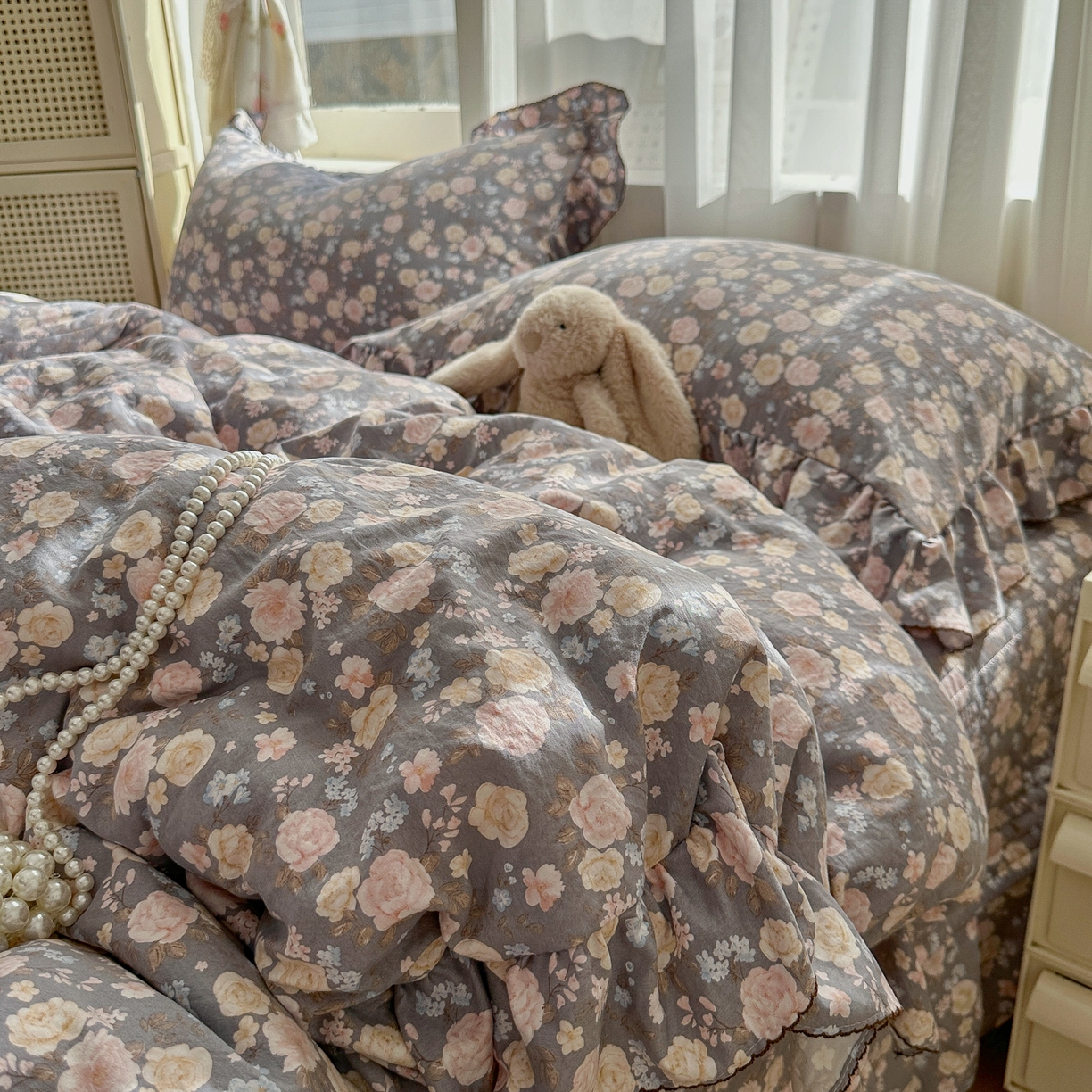 91家纺网 家纺一手货源 找家纺 欧尚 2025新款云柔棉床盖四件套 香漫