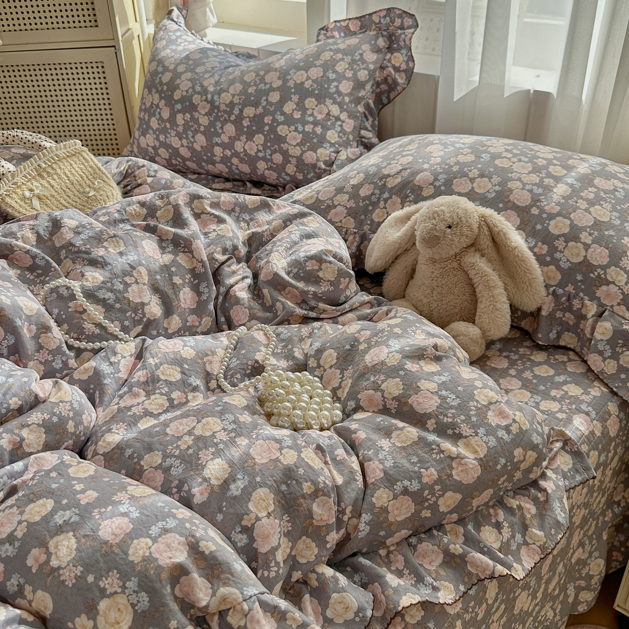 91家纺网 家纺一手货源 找家纺 欧尚 2025新款云柔棉床盖四件套 香漫