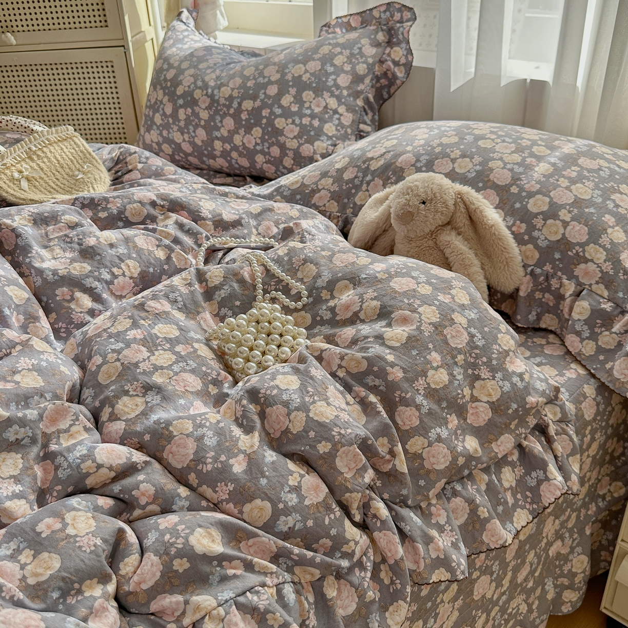 91家纺网 家纺一手货源 找家纺 欧尚 2025新款云柔棉床盖四件套 香漫